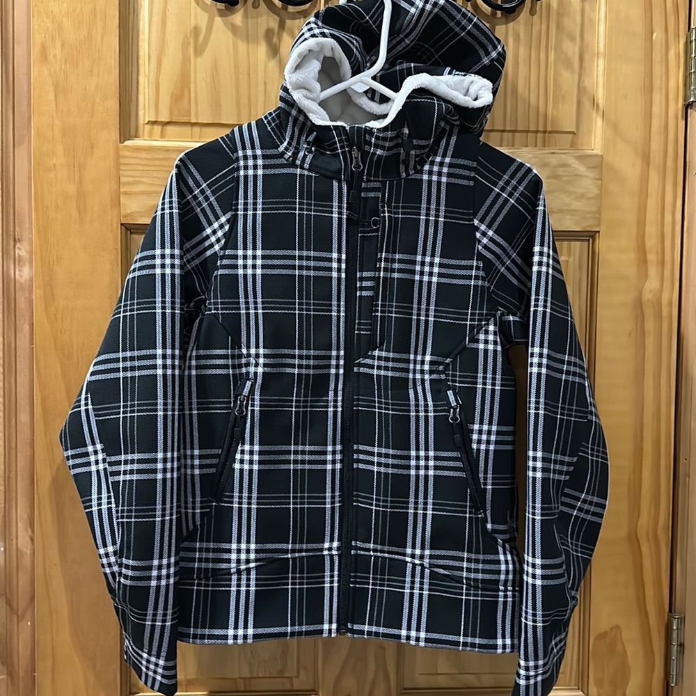 Spyder black & white plaid jacket